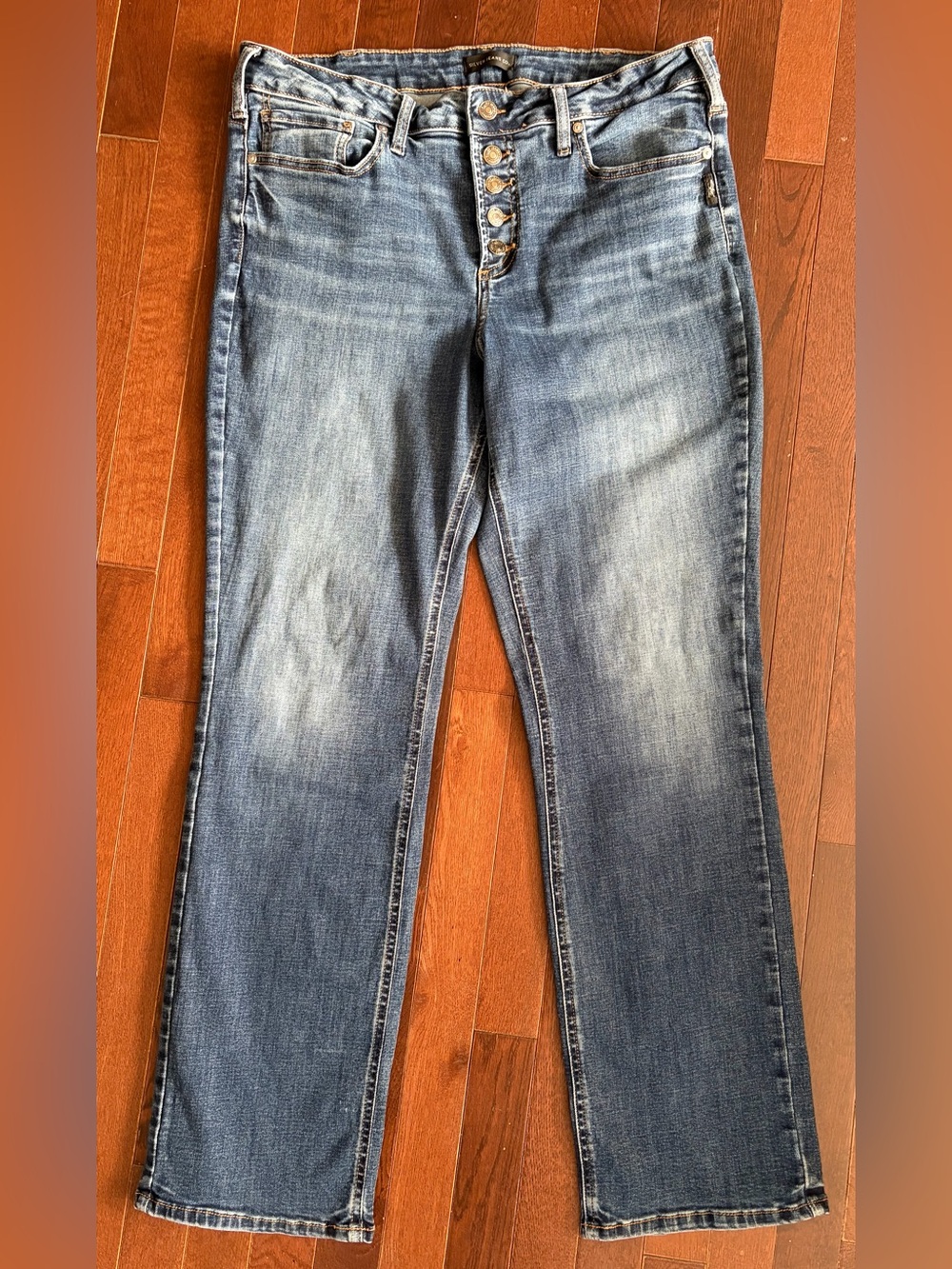 Silver Jeans Women's Suki Slim Boot Denim with Button-Fly